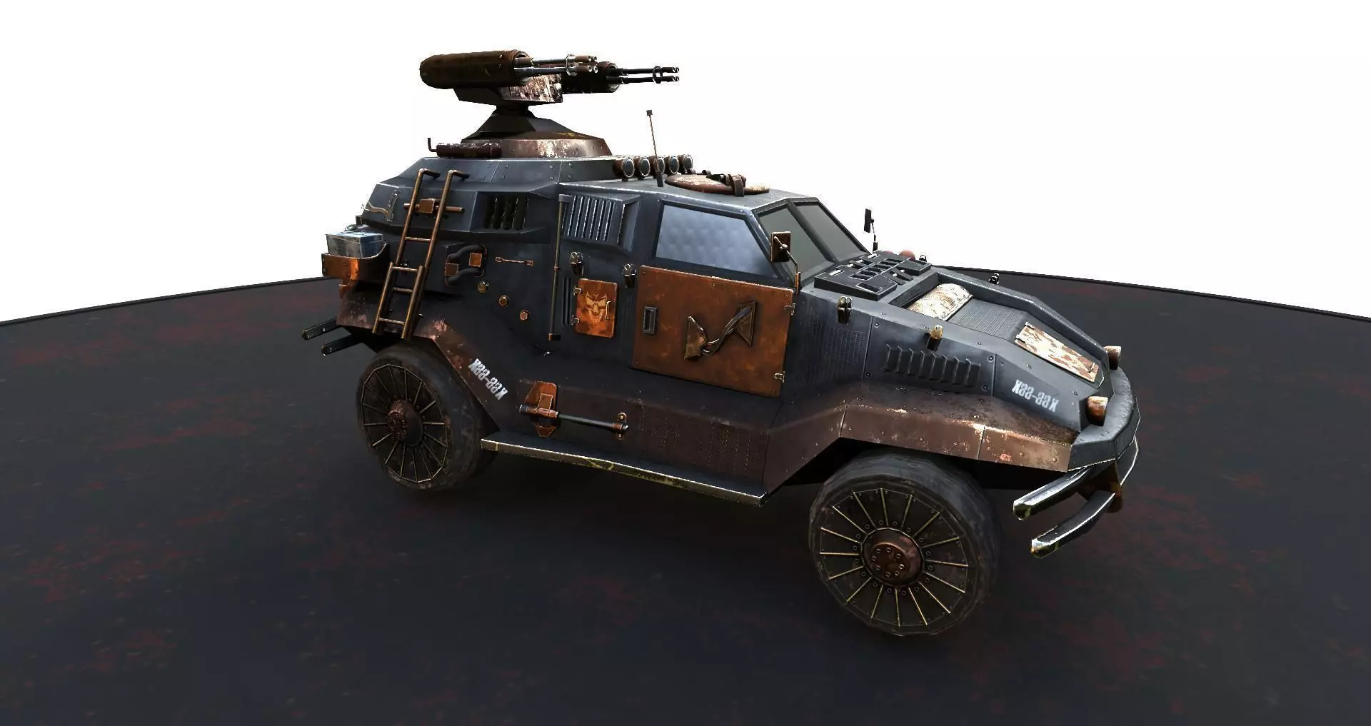 Futuristic car Low-poly 3D model_7