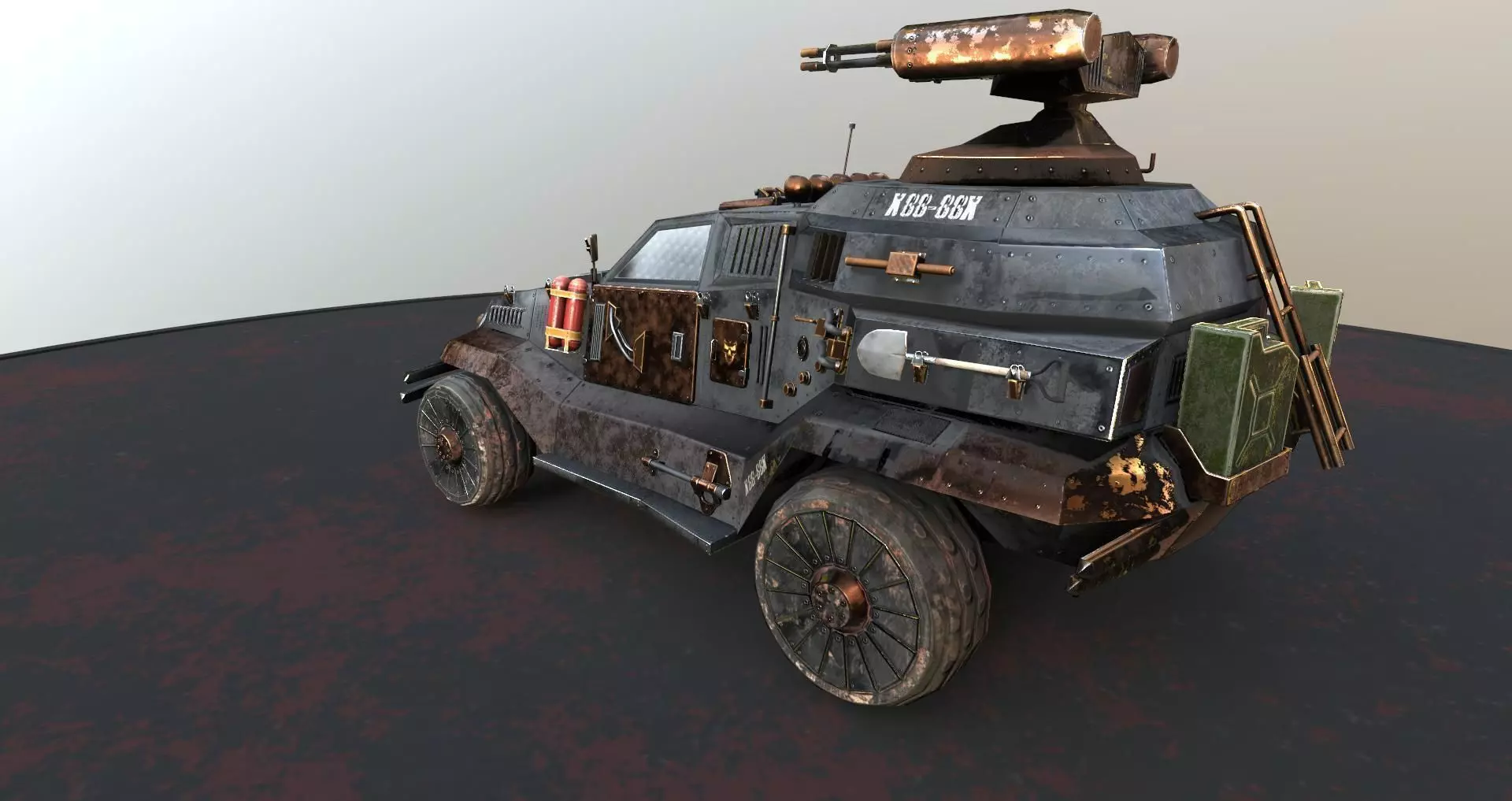 Futuristic car Low-poly 3D model_8