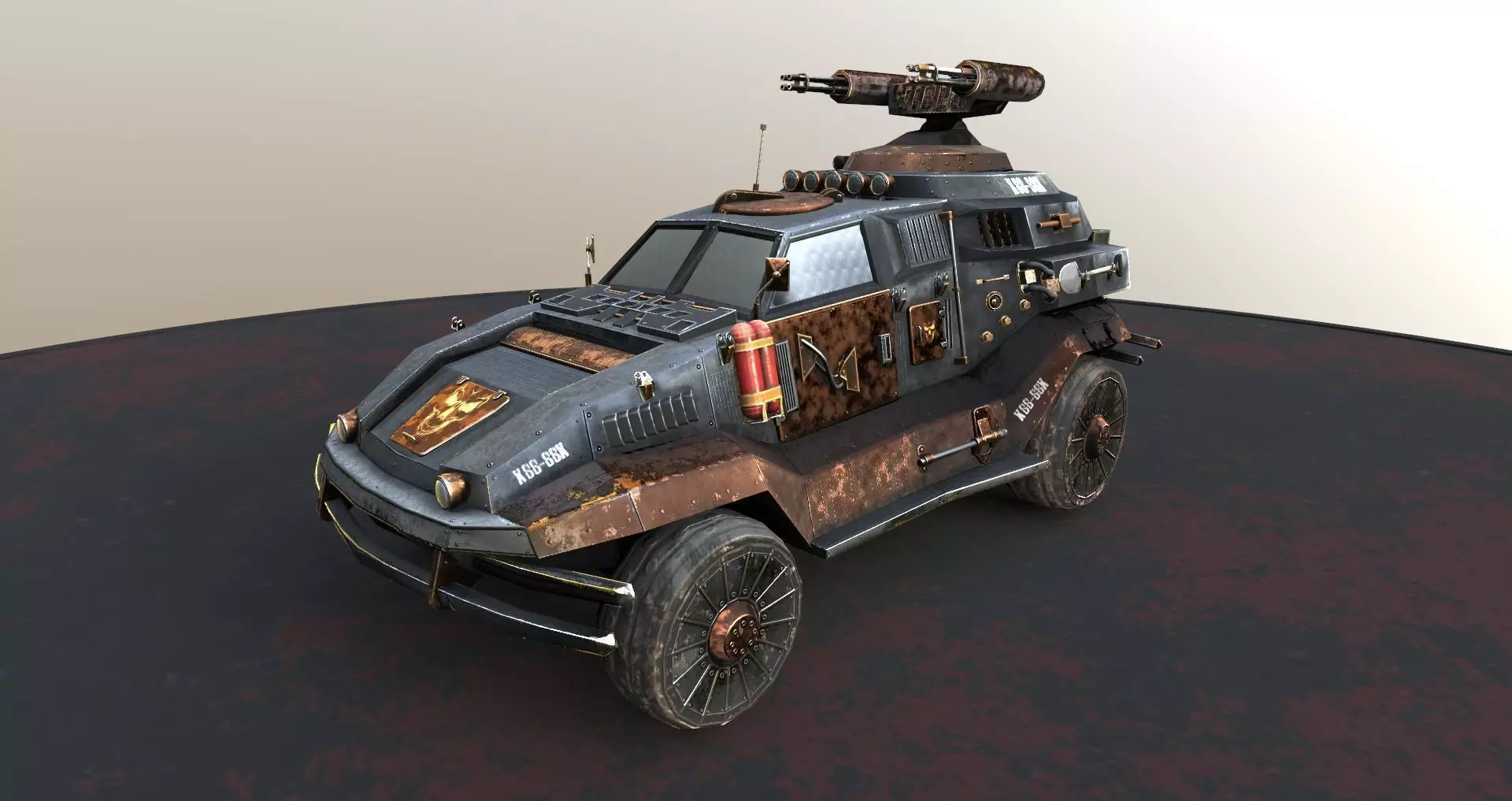 Futuristic car Low-poly 3D model_1