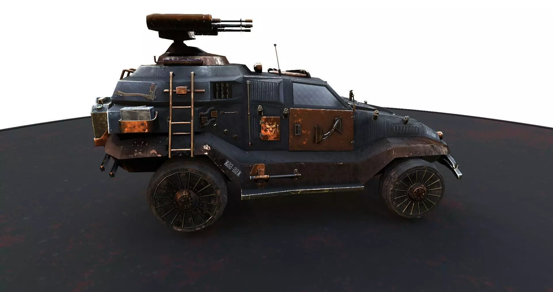 Futuristic car Low-poly 3D model_12