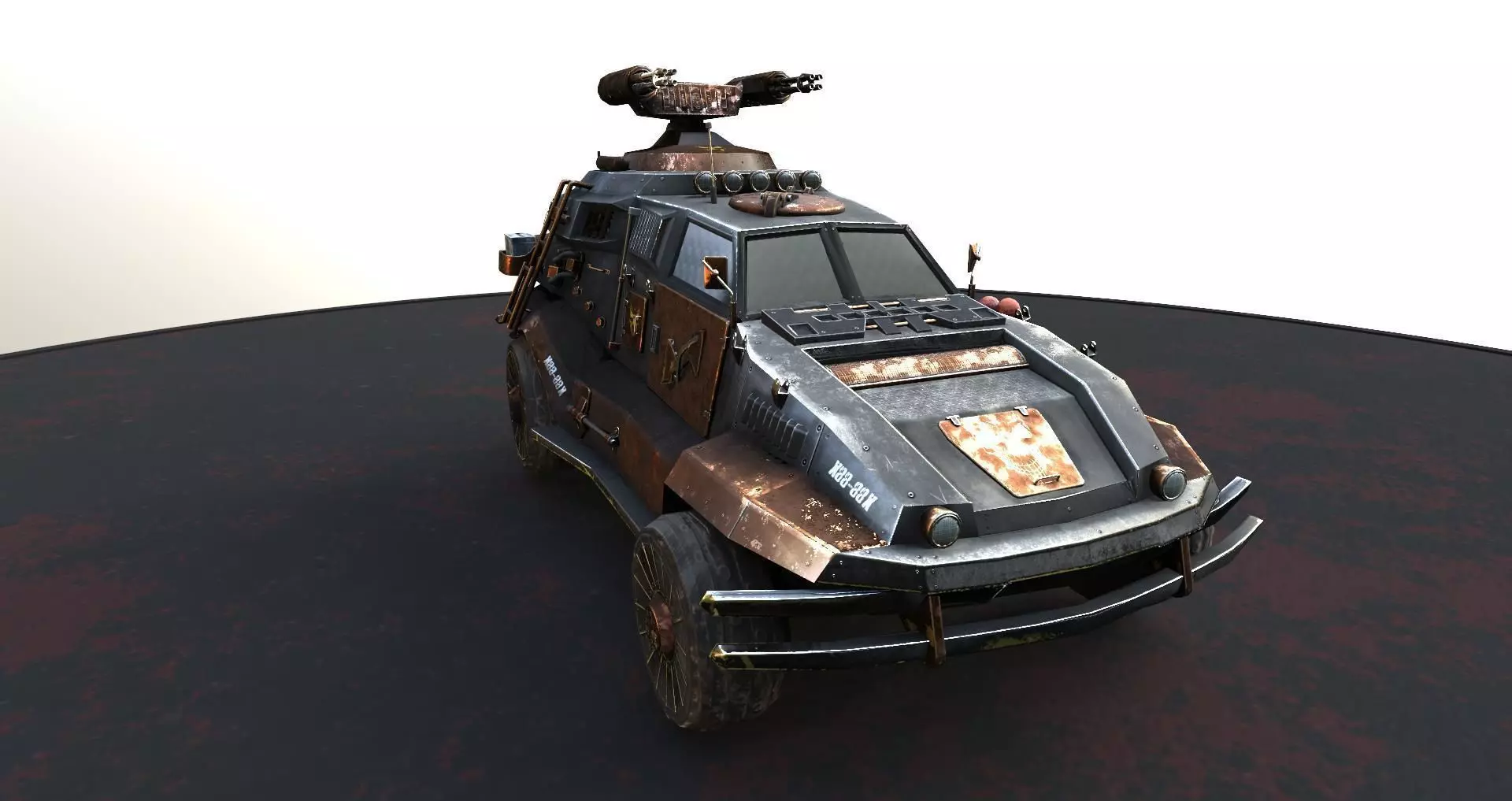 Futuristic car Low-poly 3D model_0