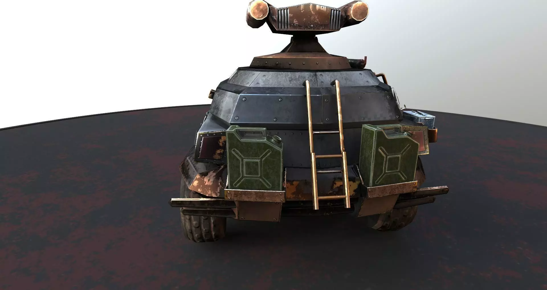 Futuristic car Low-poly 3D model_10