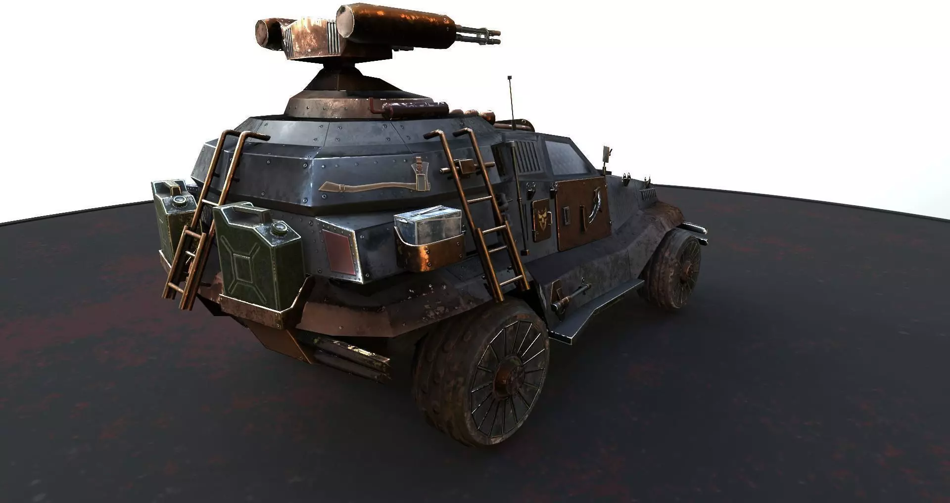 Futuristic car Low-poly 3D model_11