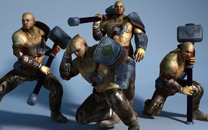 Hero Warrior Low-poly 3D model_12