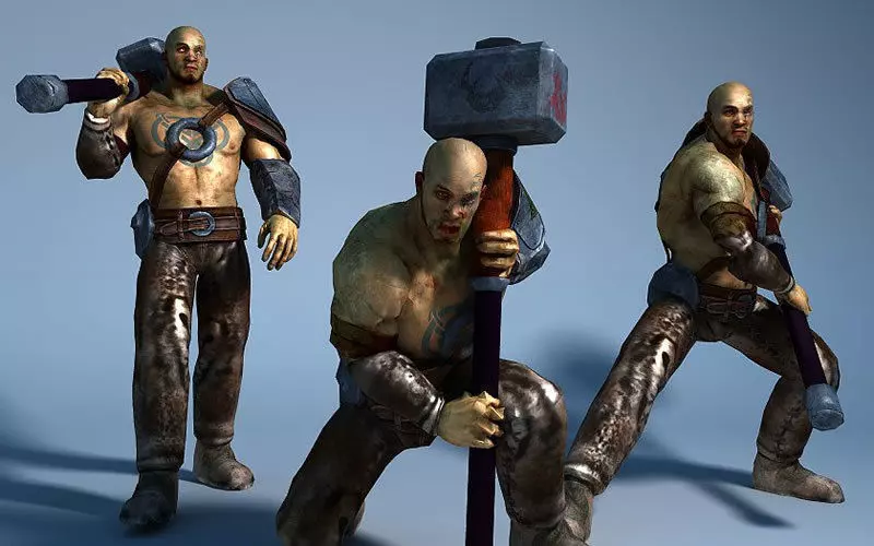 Hero Warrior Low-poly 3D model_4