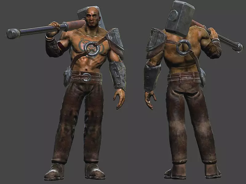 Hero Warrior Low-poly 3D model_0