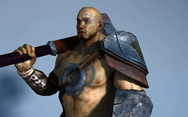 Hero Warrior Low-poly 3D model_9