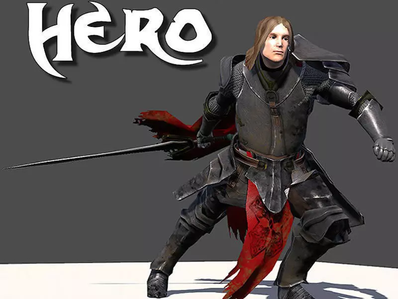 Hero Warrior Low-poly 3D model_2