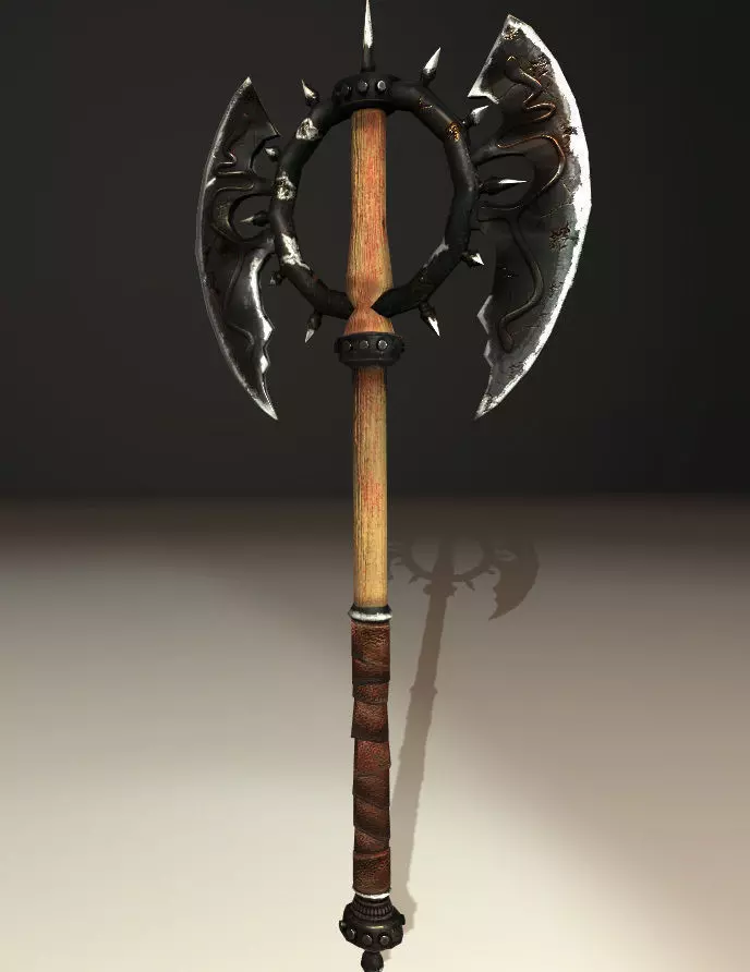 Medieval Axe Low-poly 3D model_2