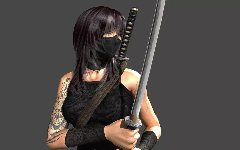Ninja Assassin Low-poly 3D model_1
