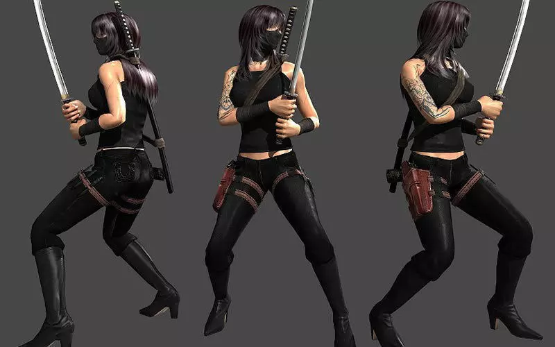 Ninja Assassin Low-poly 3D model_0