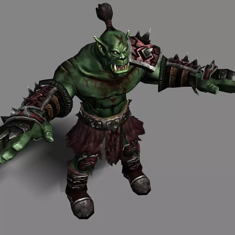 ORC horde warrior in world of warcraft Low-poly 3D model_7