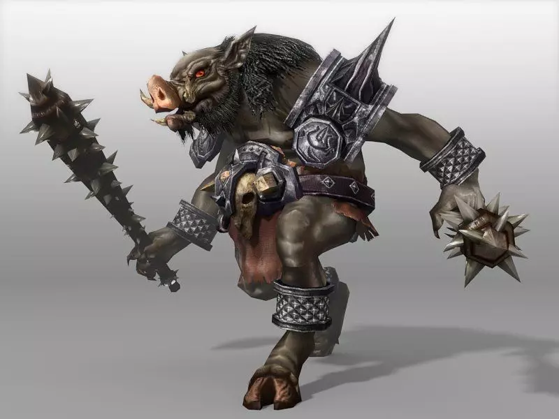 Pighead Monster Low-poly 3D model_1