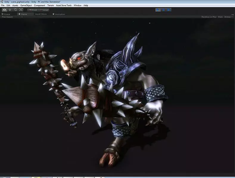 Pighead Monster Low-poly 3D model_5