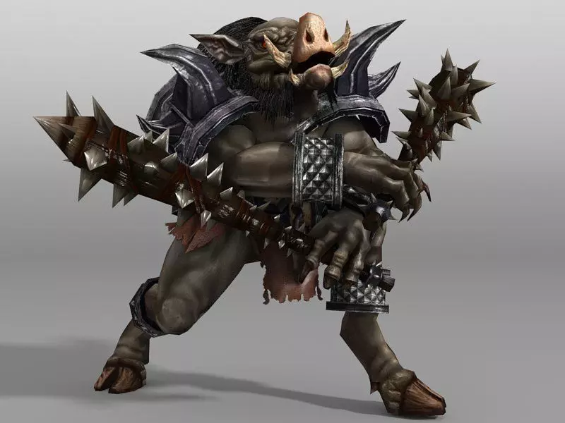 Pighead Monster Low-poly 3D model_4