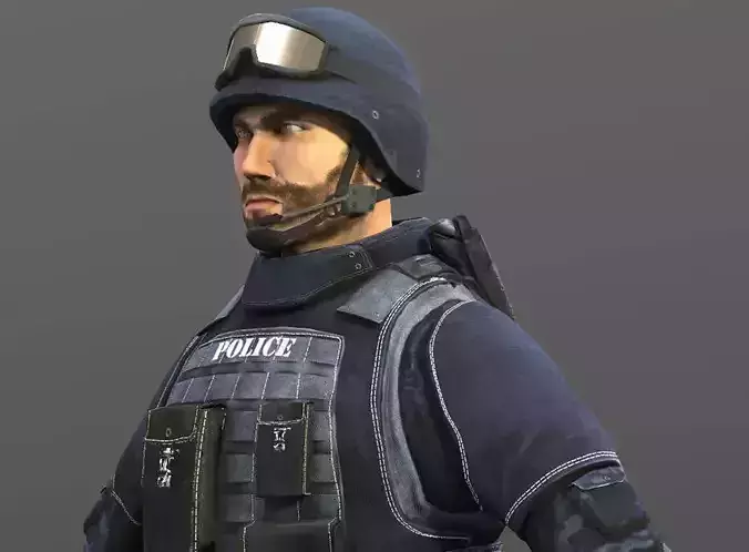 Policeman two police officers holding guns