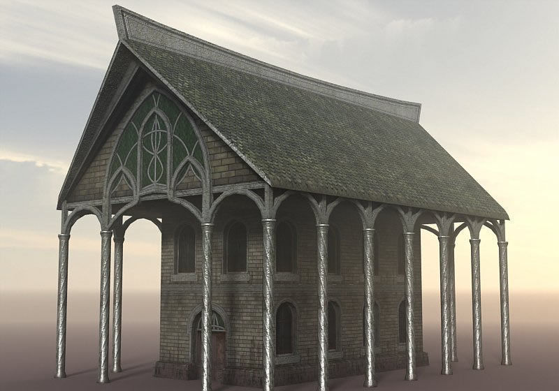 Elven Houses 1 Low-poly 3D model_4