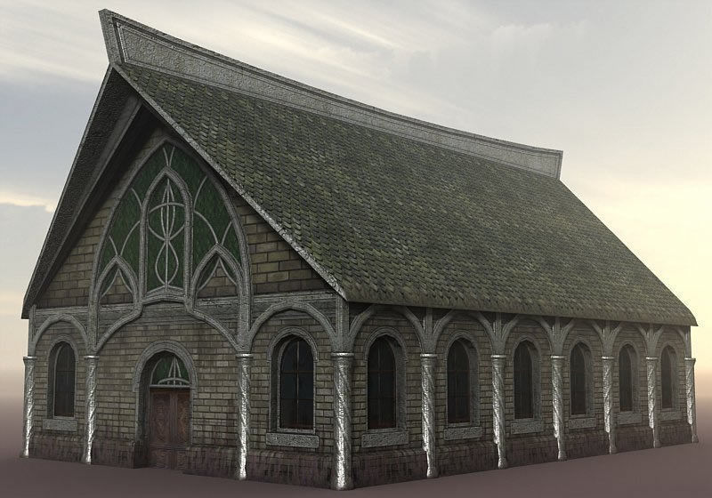 Elven Houses 1 Low-poly 3D model_2