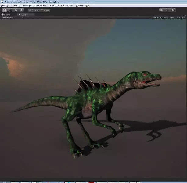 Raptor two dinosaurs Low-poly 3D model_3