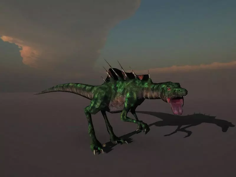 Raptor two dinosaurs Low-poly 3D model_2