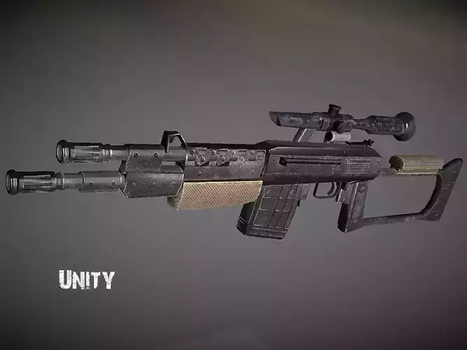 Rifle HM Low-poly 3D model