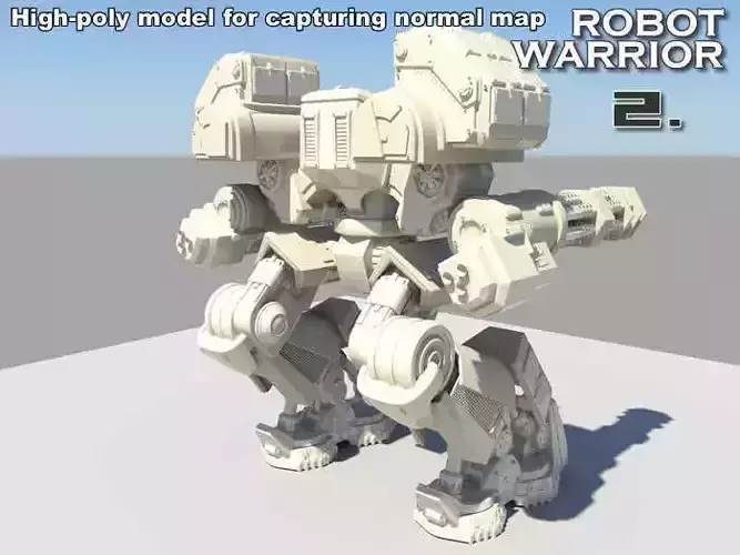 Robot Warrior 2 Low-poly 3D model