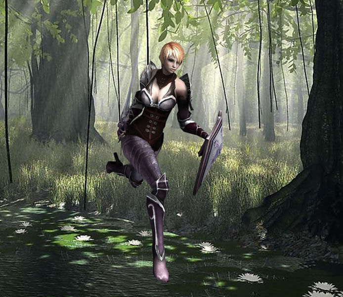 Royal Female Warrior Low-poly 3D model_3