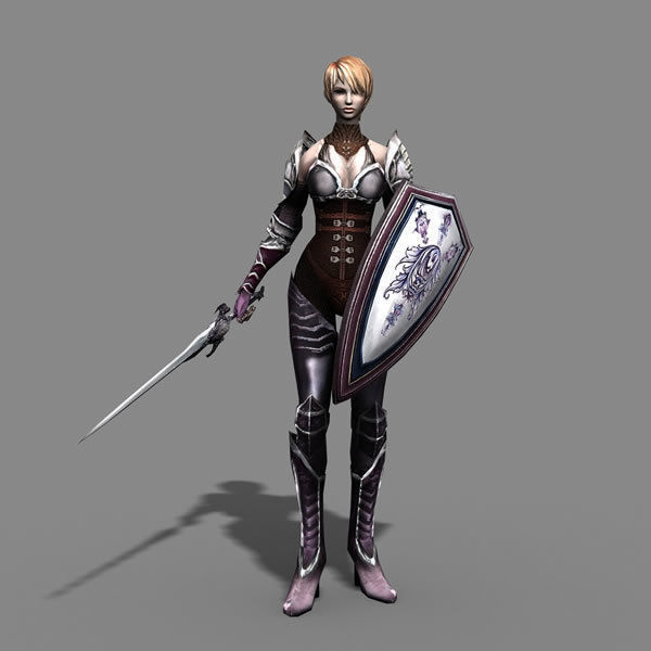 Royal Female Warrior Low-poly 3D model_13