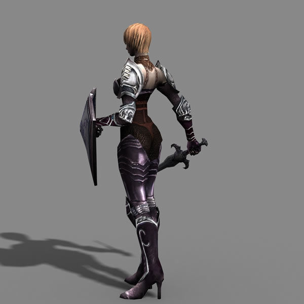 Royal Female Warrior Low-poly 3D model_11