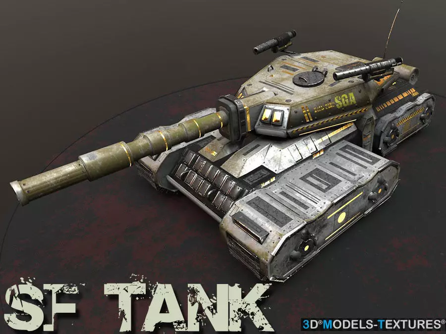 SF Tank Low-poly 3D model_2
