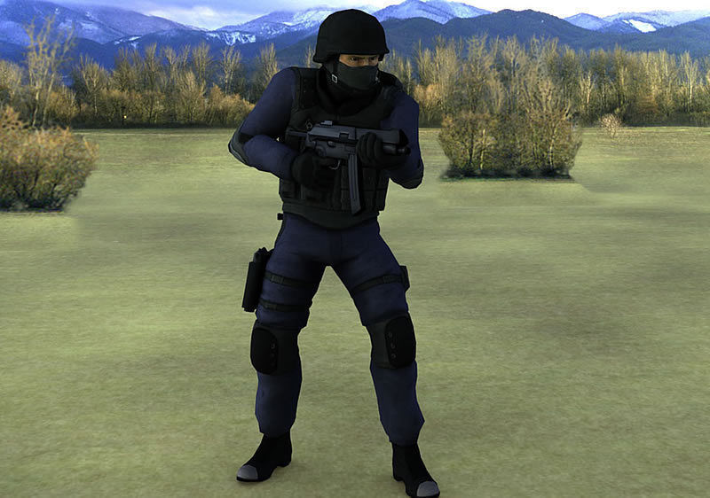 SWAT Policeman Low-poly 3D model_5