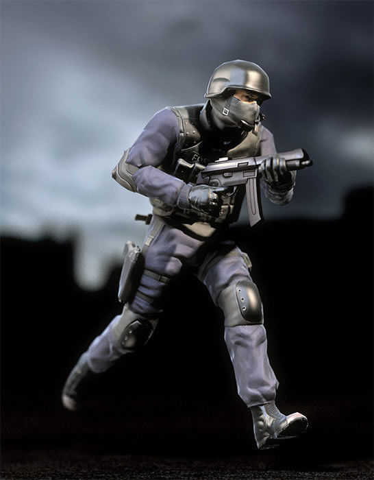 SWAT Policeman Low-poly 3D model_7