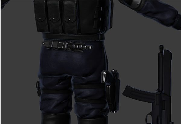SWAT Policeman Low-poly 3D model_6