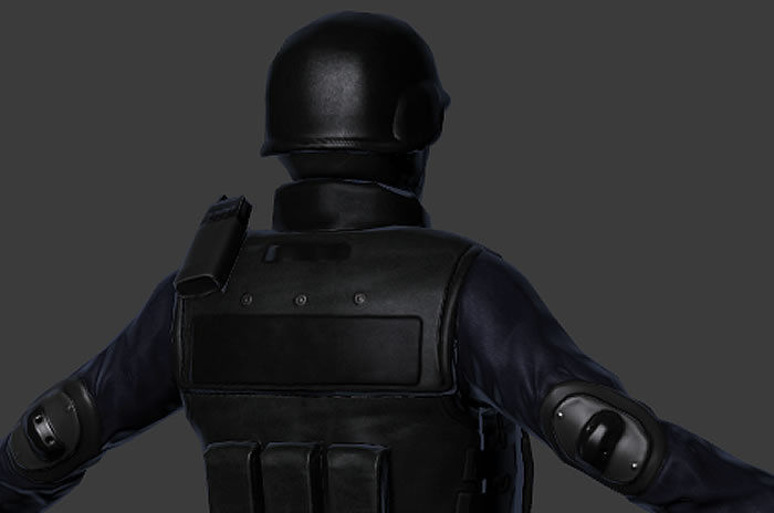 SWAT Policeman Low-poly 3D model_10