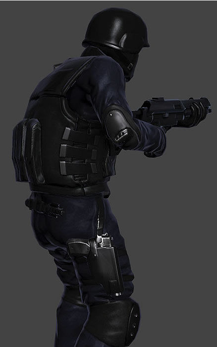 SWAT Policeman Low-poly 3D model_2