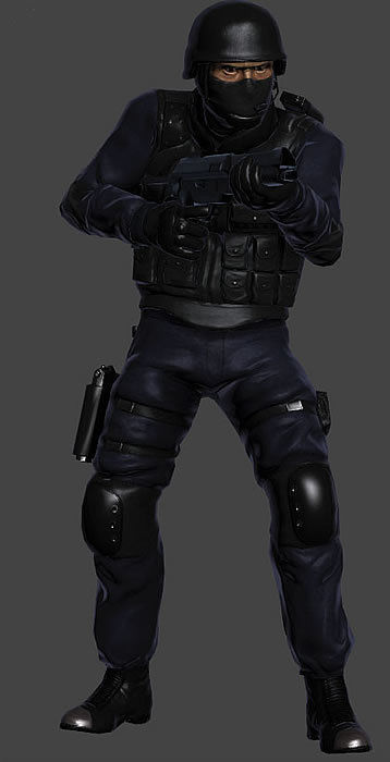 SWAT Policeman Low-poly 3D model_9