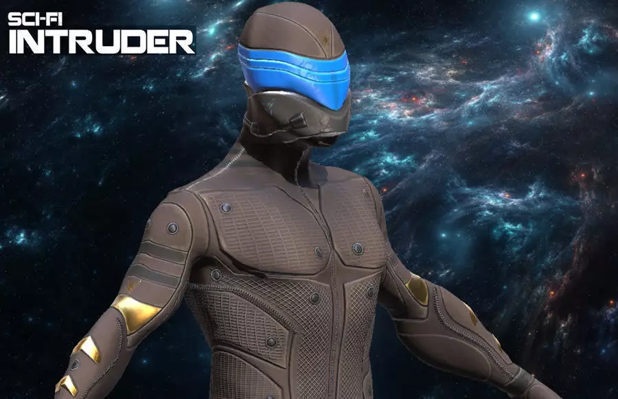 SciFi Intruder Low-poly 3D model_10