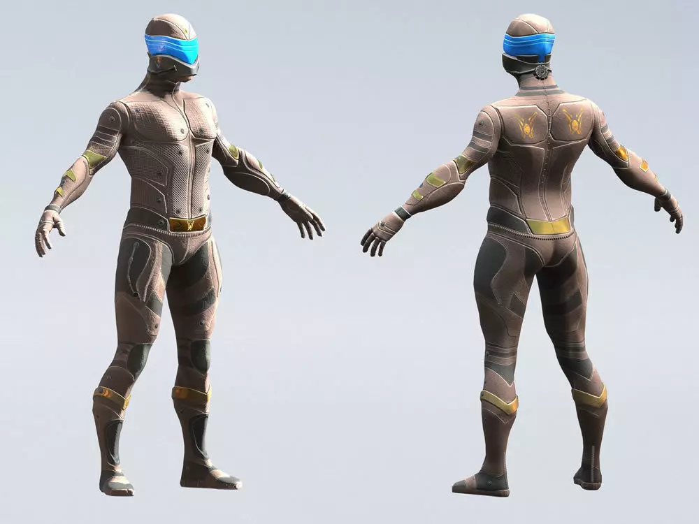 SciFi Intruder Low-poly 3D model_6