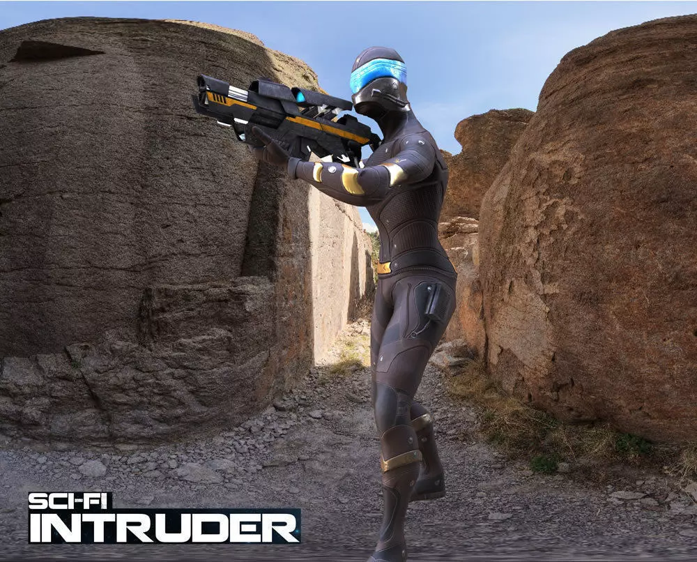 SciFi Intruder Low-poly 3D model_7