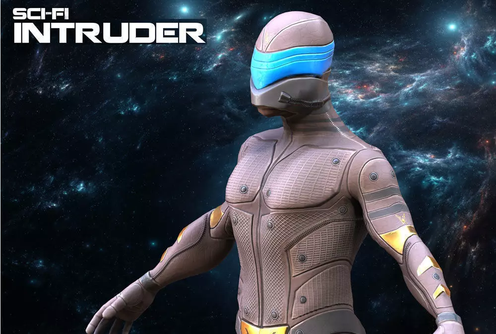 SciFi Intruder Low-poly 3D model_4