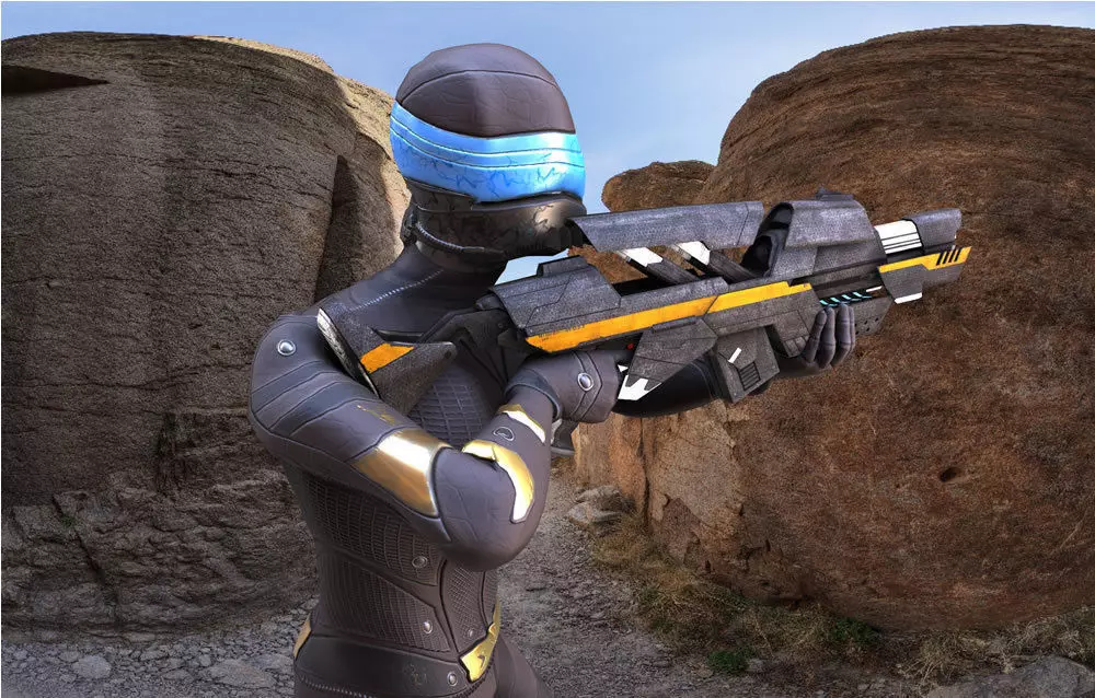 SciFi Intruder Low-poly 3D model_0