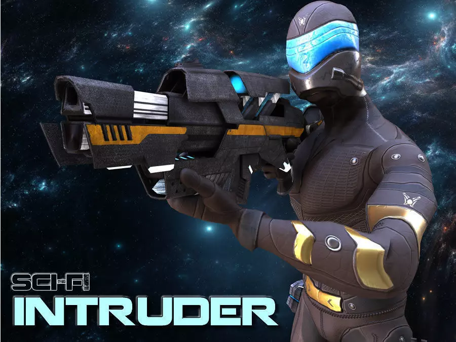 SciFi Intruder Low-poly 3D model_2