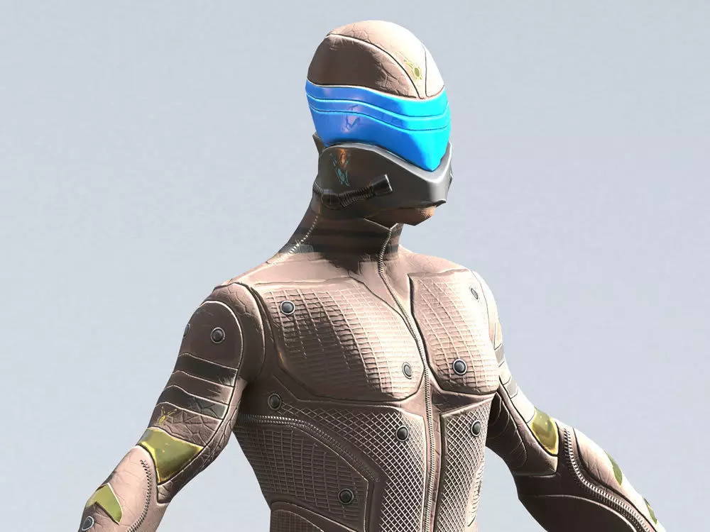 SciFi Intruder Low-poly 3D model_5