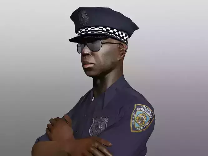 StreetCop police officer wearing sunglasses Low-poly 3D model