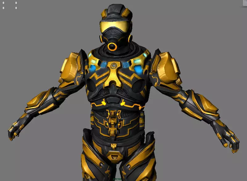 Tech Trooper Low-poly 3D model_0