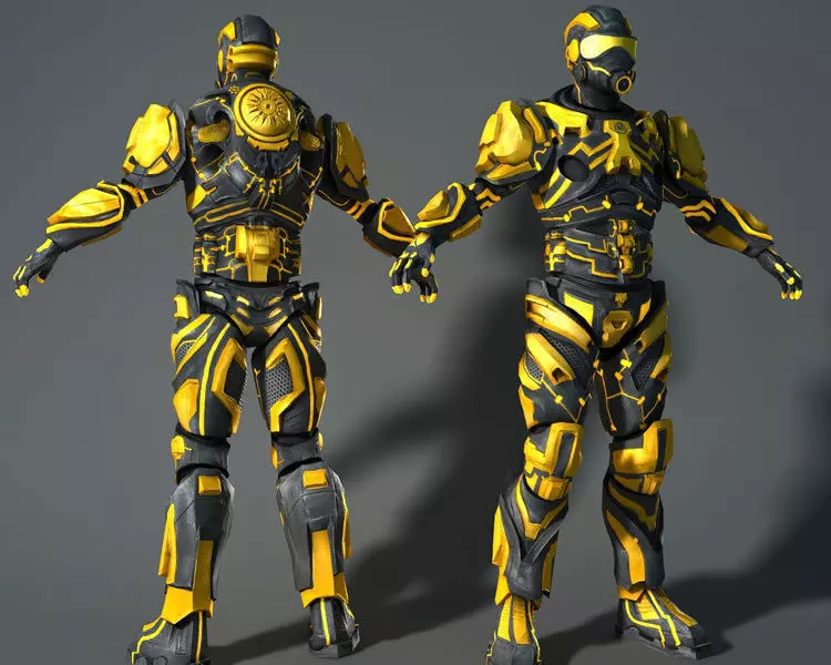 Tech Trooper Low-poly 3D model_8