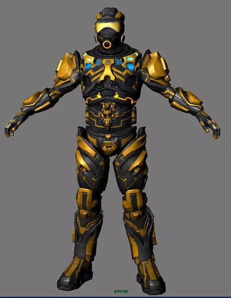 Tech Trooper Low-poly 3D model_6