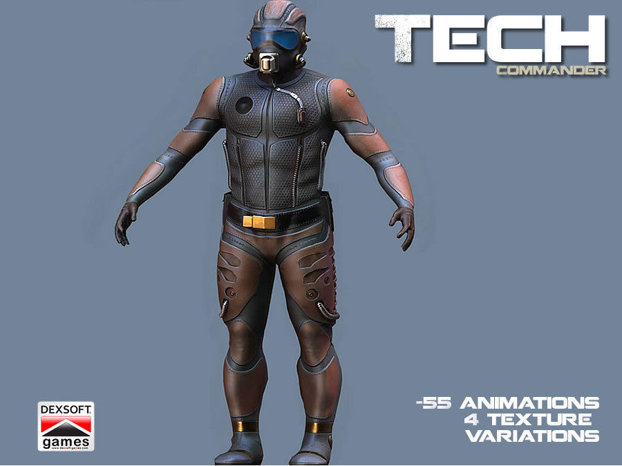 Tech Commander Low-poly 3D model_2
