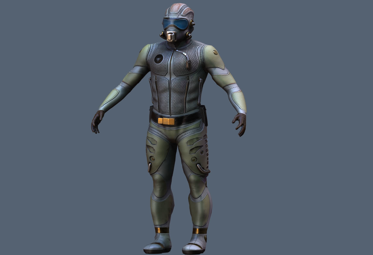 Tech Commander Low-poly 3D model_7