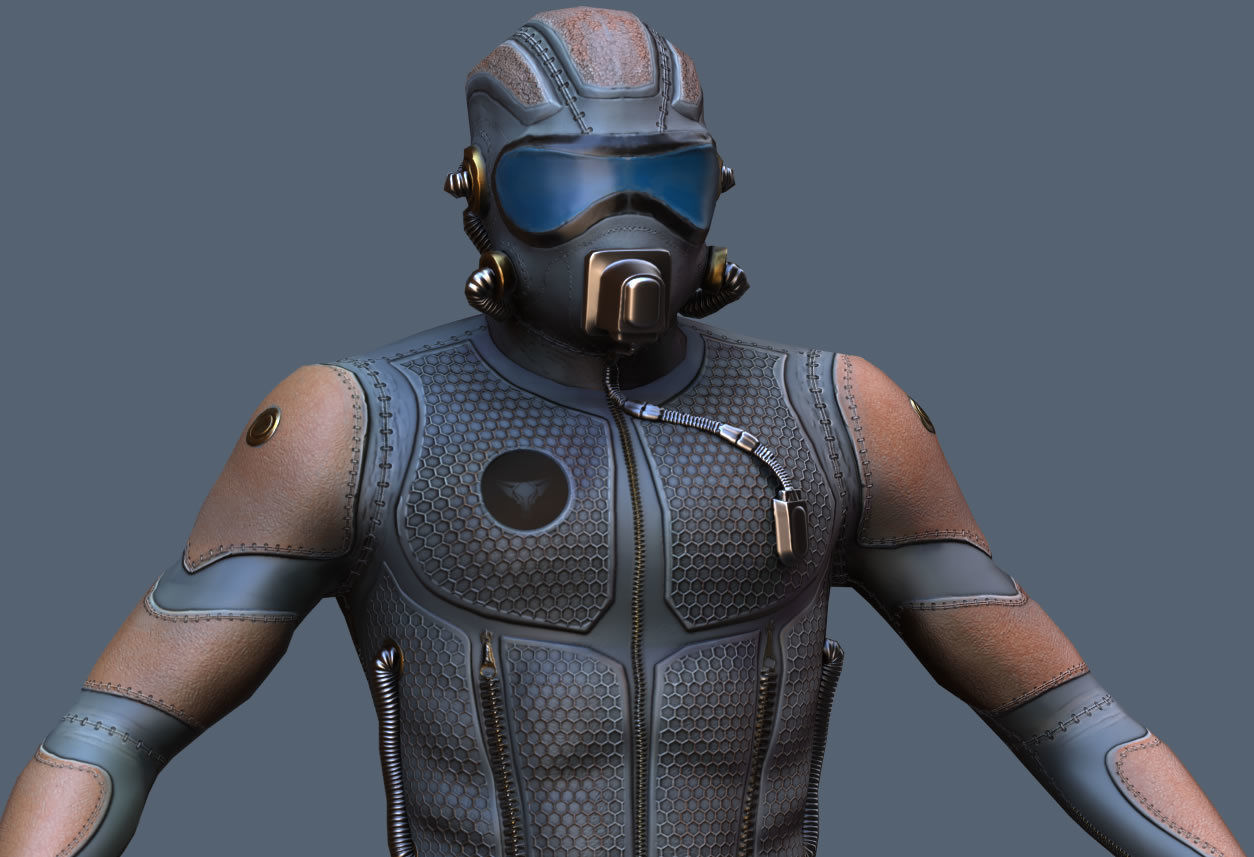 Tech Commander Low-poly 3D model_3